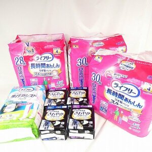 介護用品等 8点セット ライフリー うす型パンツ 4回分 M 30枚入 L28枚入・歩行アシストパンツ 2回分 L 16枚入 他 長期在庫■DY062s■