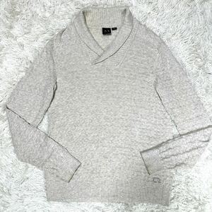 ARMANI EXCHANGE アルマーニエクスチェンジ ニット セーター 薄手 ショールカラー ブランドロゴ Lサイズ