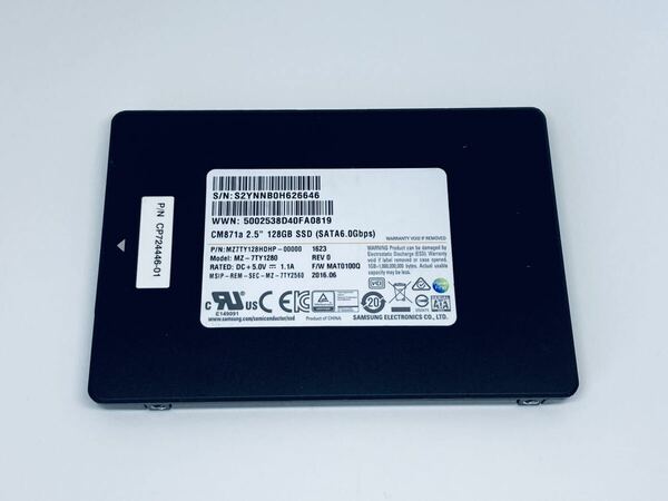 SAMSUNG CM871a 128GB SATA SSD MZ-7TY1280★使用時間:5151時間, 電源投入:1101回