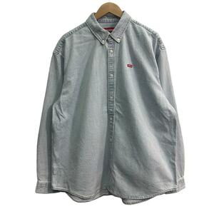 【美品】サイズL シュプリーム Supreme 24SS／Small Box Shirt Washed Blue スモールボックスシャツ　8065000179899