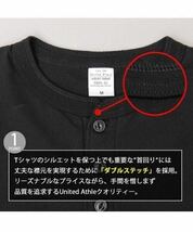 新品未使用 ユナイテッドアスレ 5.6oz ヘンリーネック 半袖Tシャツ 白 ホワイト Mサイズ United Athle_画像6