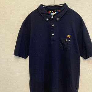 グラニフ　グラフィックポロシャツ(カラフルペインター)(ネイビー) 半袖ポロシャツ 刺繍