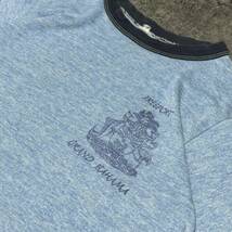 USA製 70s 80s GRAND BAHAMA リンガー tシャ半袖 ブルー 水色 70年代 80年代 ヴィンテージ ビンテージ vintage_画像3