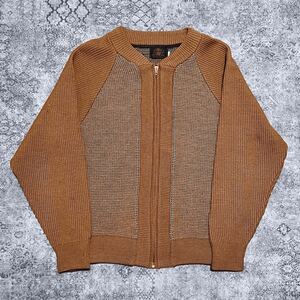 Vintage 60s Kandle Zip Up Cardigan ジップアップ ニット カーディガン ベージュ ブラウン 60年代 ヴィンテージ ビンテージ