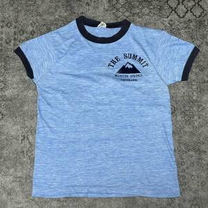 USA製 70s 80s リンガー Tシャツ 半袖 ブルー 水色 70年代 80年代 ヴィンテージ ビンテージ vintage 