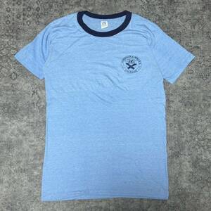 USA製 70s 80s JOHNSON WALES COLLEGE リンガー tシャツ 半袖 ブルー 水色 カレッジ 70年代 80年代 ヴィンテージ ビンテージ vintage