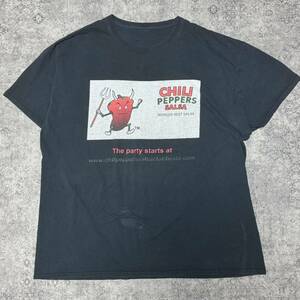 90s 00s CHILI PEPPERS SALSA ハバネロ サンフェード ブラック 半袖 Tシャツ 90年代 ヴィンテージ ビンテージ vintage