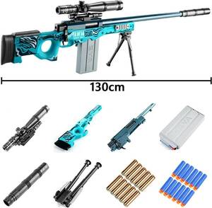 おもちゃ 130cm リアル シェル排出体験 調整可能な倍率 吸盤弾丸銃 ポンジ弾丸 フォームダー子 evaソフト弾丸 おもちゃ 銃 新品