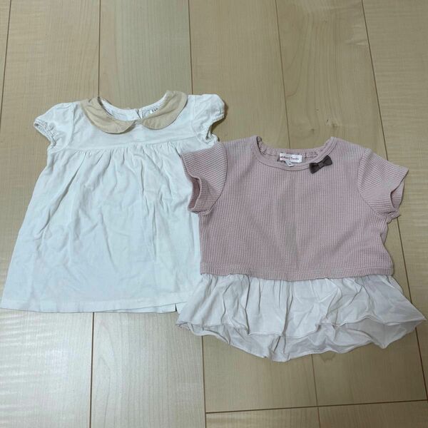 3CAN4ON ZARAbaby トップス2枚セット 90 女の子 半袖 トップス カットソー