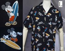 新品 L ディズニー ミッキーマウス サーフィン　アロハシャツ　シャツ 半袖 DISNEY_画像1