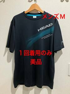 HEAD ヘッド メンズ M 速乾 スポーツ ウェア 半袖 tシャツ トップス ネイビー 紺 ロゴ 