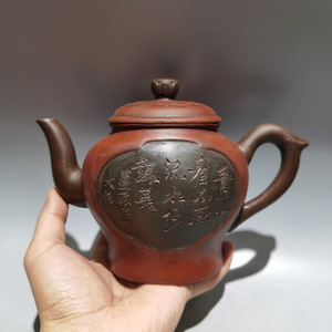 【蔵友館蔵品・紫砂壺・高酒壺・時大彬款・原礦紅泥】・茶具・茶道品・希少珍品・賞物・中国古美術