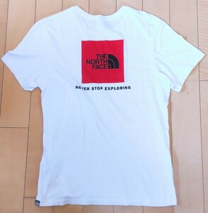 ノースフェイス THE NORTH FACE Tシャツ　ボックスロゴ　白×赤　ホワイト×レッド　メンズ　男性用　サイズM