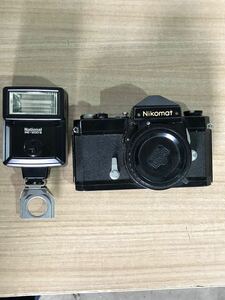 353F【ジャンク】Nikon ニコン　NIKOMAT フィルムカメラ FT / Panasonic(National) ストロボ PE-200S