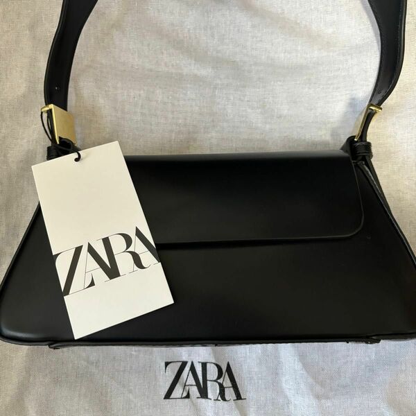 ZARAフラップミニマルショルダーバッグ　ハンドバッグ