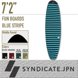 SYNDICATE.JPN (シンジケートジャパン) サーフボードニットケース ファンボード用 72 (BLUE STRIPE) ES-0418307230