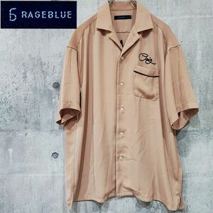 RAGEBLUE 刺繍 ボーリングシャツ M 半袖 開襟シャツ 半袖シャツ シャツ オープンカラーシャツ 古着