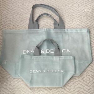 DEAN&DELUCA ディーン&デルーカ　メッシュトートバッグ　ミントブルー　 ディーンアンドデルーカ