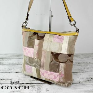 COACH コーチ シグネチャー レザー ショルダーバッグ ハンドバッグP72