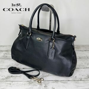 COACH コーチ 2WAY レザー ハンドバッグ ショルダーバッグA07