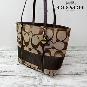 COACH コーチ シグネチャー レザー トートバッグ ハンドバッグM04