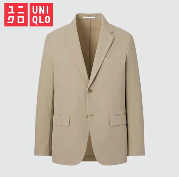 【極美品】UNIQLO ユニクロ メンズ テーラードジャケット 感動ジャケット ベージュ M