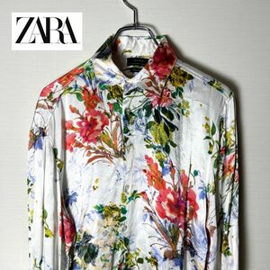 ZARA ザラ 総柄 花柄 レーヨン 長袖シャツ 吉井和哉着用モデル