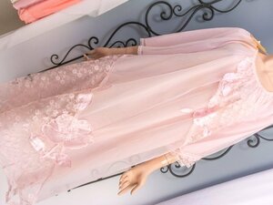 1791*[ free shipping!]* negligee * violet *Violet* pink * chiffon race!.. sama * long 7 minute sleeve *...* tag equipped goods with special circumstances!