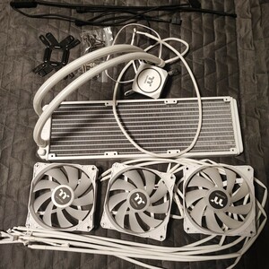 [1 jpy start ]Thermaltake TH360 ARGB Sync Snow Edition simple water cooling CPU cooler,air conditioner ARGB fan installing 360mm CL-W302-PL12SW-A FN1499 present condition goods 