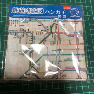 東京カートグラフィック 鉄道路線図ハンカチ 関西 日本語 RHKJ