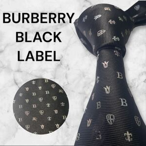 775 Burberry BLACK label バーバリー　ブラックレーベル　ネクタイ　モノグラム　ホース オシャレ