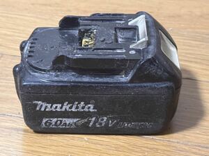  one jpy start ** MAKITA Makita 1 piece Li-ion battery BL1860B 6.0Ah 18V snow Mark ( charge pin . destruction to lose. therefore, junk. )