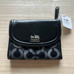 新品　COACH コーチ ウォレット 財布 三つ折り財布 エナメル タグ付き