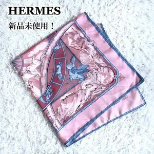 【新品未使用】エルメス HERMES カレ 90 RYTHMES DU MONDE 世界のリズム スカーフ シルク100% ピンク