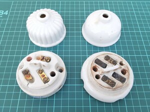 昭和レトロ　碍子　電気　照明器具　古道具　2つセット　アンティーク　古民家　ガイシ　大正ロマン 当時物