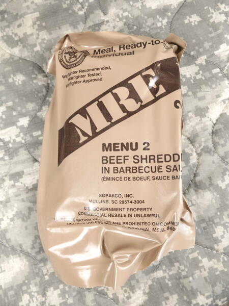 MREレーション MENU -2 2023年4月検品 米軍 ミリ飯 ミリメシ 戦闘糧食 非常食 備蓄 保存食 車中泊 防災バッグ キャンプ アウトドア サバゲ