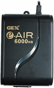 ジェックス GEX AIR PUMP e‐AIR 6000WB 吐出口数2口 水深50cm以下・幅120cm水槽以下 静音エアーポ