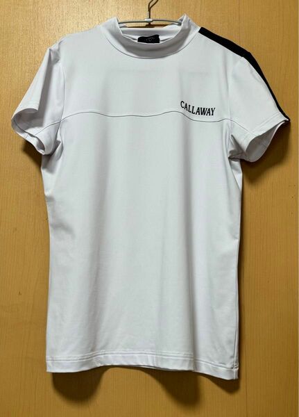 キャロウェイ　レディース 半袖 モックネックシャツ (ショルダーライン・ストレッチ性・UVカット) / ゴルフ　一度の着用　LL