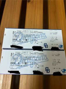 中日ドラゴンズ　チケット　バンテリンドーム　6/8（金）vs楽天　18:00〜