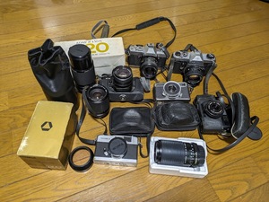 一眼レフフィルムカメラ コンパクトフィルムカメラ レンズ まとめ売り / PENTAX KM KX minolta X-7 Yashika ほか多数 9-11