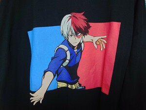 Funimation ファニメーション MY HERO ACADEMIA TODOROKI ロングスリーブＴシャツ 中古 XXL ブラック 僕のヒーローアカデミア 