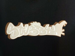 STUSSY ステューシー GODZILLA タギングロゴ プリントTシャツ 美中古 Lサイズ ブラック ゴジラ 紺タグ Vintageモデル