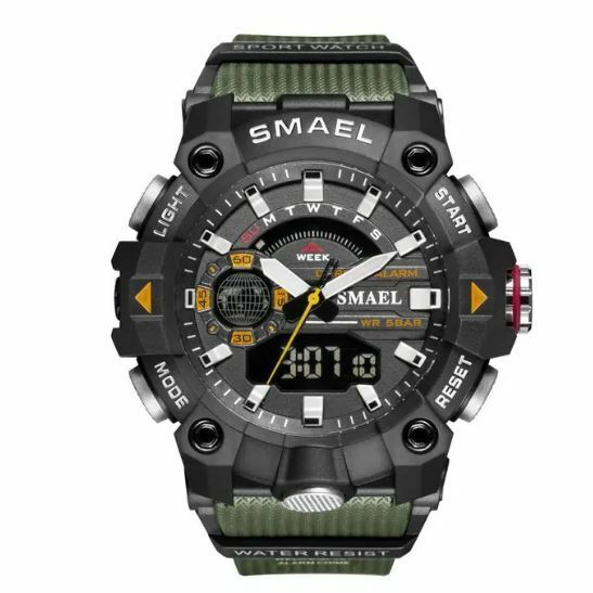 8040 ArmyGreen　SMAEL スマイル 腕時計 メンズウォッチ 防水スポーツ アナログ デジタル クオーツ