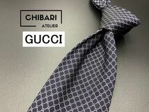 GUCCI　グッチ　全面Gロゴ柄　ネクタイ　3本以上送料無料　ネイビー　0502070_画像1