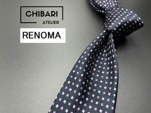 【超美品】RENOMA　れのまドット柄　ネクタイ　3本以上送料無料　ネイビー　0501006