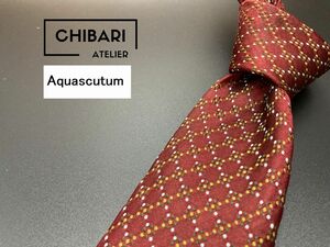 【美品】Aquascutum　アクアスキュータム　チェック柄　ネクタイ　3本以上送料無料　ブラウン　0501064