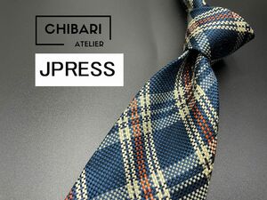 【超美品】JPRESS　ジェイプレス　チェック柄　ネクタイ　3本以上送料無料　ネイビー　0502270