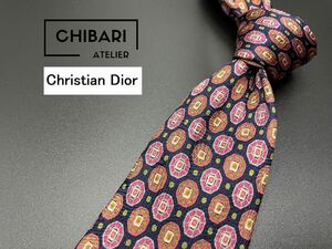 【超美品】ChristianDior　ディオール　ドット柄　ネクタイ　3本以上送料無料　ブラックネイビー　0502253