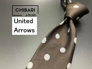 【超美品】United Arrows　ユナイテッドアローズ　ドット柄　ネクタイ　3本以上送料無料　ブラウン　0502129