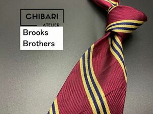 【美品】BrooksBrothers　ブルックスブラザーズ　レジメンタル柄　ネクタイ　3本以上送料無料　ワインレッド　0502187